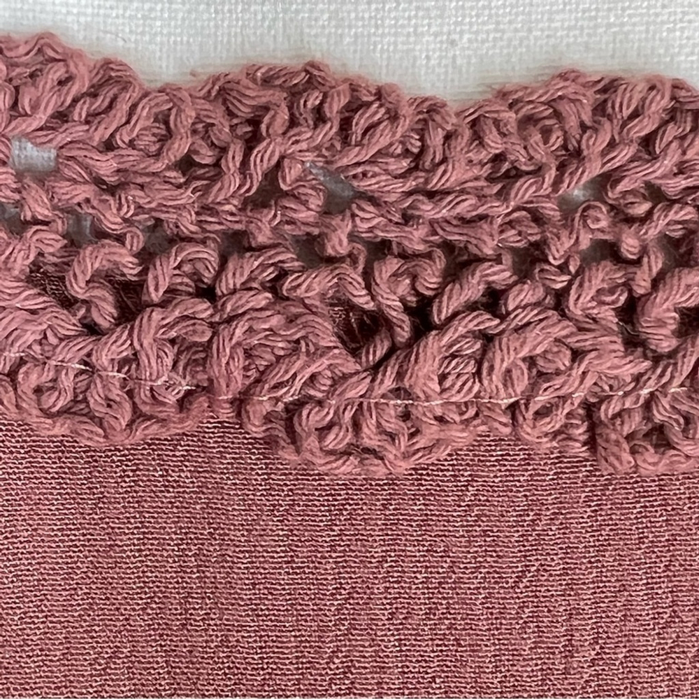 Davi & Dani Tiered Shift Dress Small Mauve Crochet Boho Flowy Summer Crinkle NWT - Picture 7 of 12